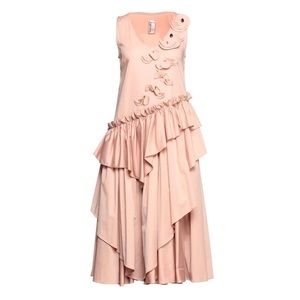 Antonio Marras Midi Poplin Blush Dress with Rhinestones size 42